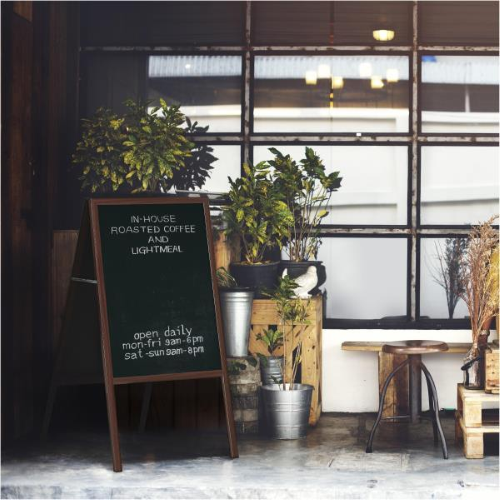 Bi-Office - Lavagna - a pavimento - 900 x 600 mm - fronte e retro - nero - struttura ciliegia